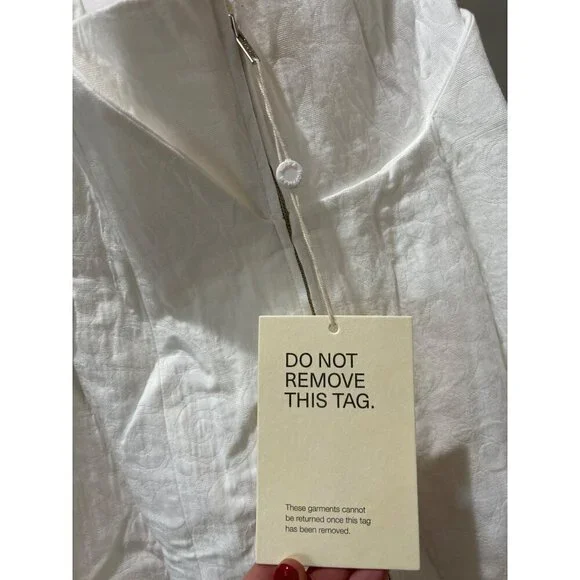 MARA HOFFMAN Lisha Strapless Cotton Midi Dress Ivory Womens Size 00